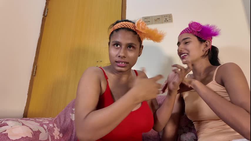 Hot threesome group sex with two super hot desi girlâ€™s