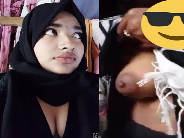 Gorgeous hijab girl boobs show viral video call