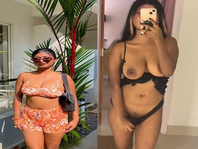 Big boobs Instagram influencer striptease nude