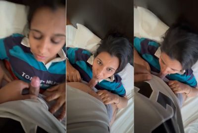 Young girl enjoys cock sucking in the Indian sex video