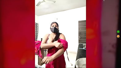 Wow Riya Showing Her HUGE BOOBS In Kitchen