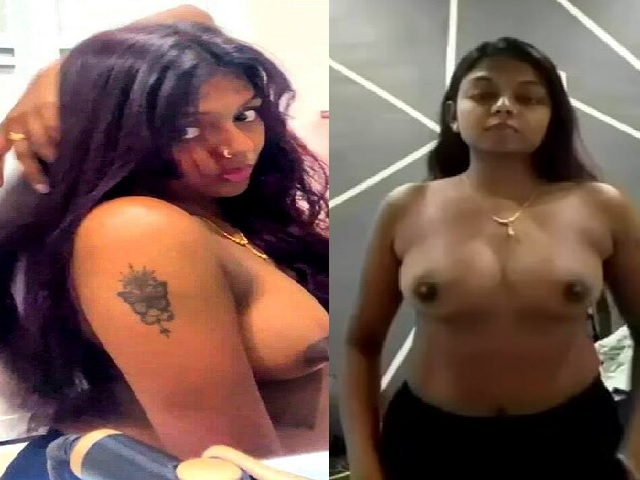 Tamil girl removing bra and showing round boobs